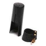 Maxbell Plastic Tenor Saxophone Sax Mouthpiece Cover with PU Ligature Black