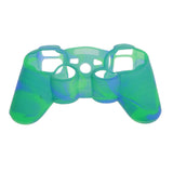 Maxbell Silicone Protective Skin Case Cover for Sony PS2 PS3 Controller - Blue-Green