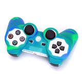 Maxbell Silicone Protective Skin Case Cover for Sony PS2 PS3 Controller - Blue-Green