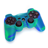 Maxbell Silicone Protective Skin Case Cover for Sony PS2 PS3 Controller - Blue-Green