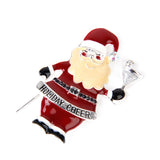 Maxbell Novelty Santa Claus Brooch Pin Jewelry Gift with Crystal Rhinestone