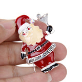 Maxbell Novelty Santa Claus Brooch Pin Jewelry Gift with Crystal Rhinestone