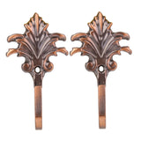 Maxbell 2Pcs Vintage Maple leaves Curtain Tieback Tassel Hooks Door Wall Hook Copper