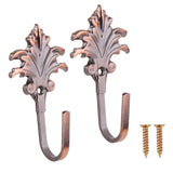 Maxbell 2Pcs Vintage Maple leaves Curtain Tieback Tassel Hooks Door Wall Hook Copper