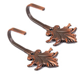 Maxbell 2Pcs Vintage Maple leaves Curtain Tieback Tassel Hooks Door Wall Hook Copper