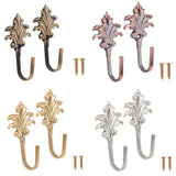 Maxbell 2Pcs Vintage Maple leaves Curtain Tieback Tassel Hooks Door Wall Hook Copper