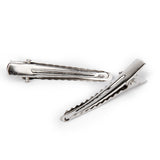 50 Pcs Single Prong Metal Alligator Clips Hair Bows - Silver