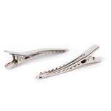 50 Pcs Single Prong Metal Alligator Clips Hair Bows - Silver