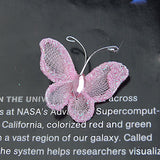 Maxbell 50pcs Wired Mesh Stocking Glitter Butterflies - Pink