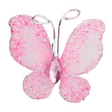 Maxbell 50pcs Wired Mesh Stocking Glitter Butterflies - Pink