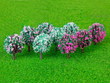 Maxbell 30pcs 1.38 inch Scenery Landscape Train Model Trees w/ Mixed Colors Flowers - Scale 1/100