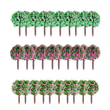 Maxbell 30pcs 1.38 inch Scenery Landscape Train Model Trees w/ Mixed Colors Flowers - Scale 1/100