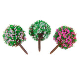 Maxbell 30pcs 1.38 inch Scenery Landscape Train Model Trees w/ Mixed Colors Flowers - Scale 1/100