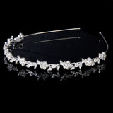 Maxbell Crystal Flower and Leaves Headband for Bridal Bridesmaid Wedding Tiara