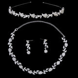 Maxbell Crystal Flower and Leaves Headband for Bridal Bridesmaid Wedding Tiara