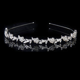 Maxbell Crystal Flower and Leaves Headband for Bridal Bridesmaid Wedding Tiara
