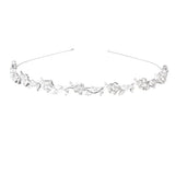 Maxbell Crystal Flower and Leaves Headband for Bridal Bridesmaid Wedding Tiara