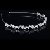 Maxbell Crystal Flower and Leaves Headband for Bridal Bridesmaid Wedding Tiara