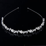 Maxbell Crystal Flower and Leaves Headband for Bridal Bridesmaid Wedding Tiara