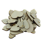 Maxbell 50Pcs Mixed Size Wooden Hearts Embellishments for Craft