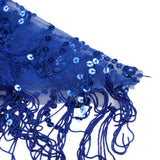 Maxbell Lady's Belly Dance Sequins Triangle Hip Scarf With Tassel Royal Blue