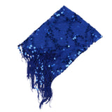 Maxbell Lady's Belly Dance Sequins Triangle Hip Scarf With Tassel Royal Blue