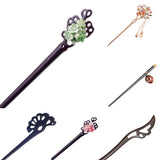 Maxbell Wooden Hair Pin Stick Chopstick Handmade Carved Hair Fork Black