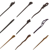 Maxbell Wooden Hair Pin Stick Chopstick Handmade Carved Hair Fork Black