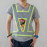 Maxbell MagiDeal High Visibility Safety Vest Gray Reflective Strips Fluorescent