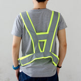 Maxbell MagiDeal High Visibility Safety Vest Gray Reflective Strips Fluorescent