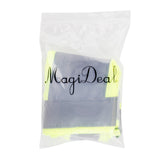 Maxbell MagiDeal High Visibility Safety Vest Gray Reflective Strips Fluorescent