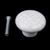 Maxbell 32mm Ceramic Cabinet Door Drawer Round Handle Pull Knob Hardware White Crack