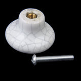 Maxbell 32mm Ceramic Cabinet Door Drawer Round Handle Pull Knob Hardware White Crack