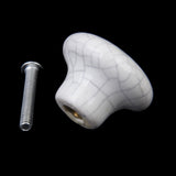 Maxbell 32mm Ceramic Cabinet Door Drawer Round Handle Pull Knob Hardware White Crack