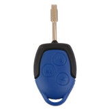 Maxbell Blue 3-Button Remote Flip Key Blank Shell case cover for Ford + Uncut Blade