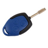 Maxbell Blue 3-Button Remote Flip Key Blank Shell case cover for Ford + Uncut Blade