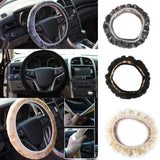 Maxbell Soft Short Plush Winter Car Steering Wheel Cover Vehicle Grips Skin Grey