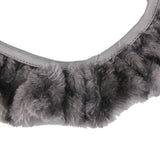 Maxbell Soft Short Plush Winter Car Steering Wheel Cover Vehicle Grips Skin Grey