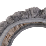 Maxbell Soft Short Plush Winter Car Steering Wheel Cover Vehicle Grips Skin Grey