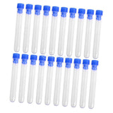 Maxbell 20pcs Non-Graduated Plastic Test Tubes Laboratory Test Tool with Screw Caps