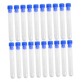 Maxbell 20pcs Non-Graduated Plastic Test Tubes Laboratory Test Tool with Screw Caps