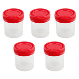 Maxbell 5x 40ml Plastic Graduated Measuring Specimen Cup Sterile Container with Lid