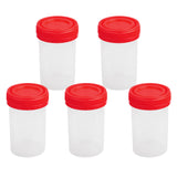 Maxbell 5x 60ml Plastic Graduated Measuring Specimen Cup Sterile Container with Lid