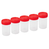 Maxbell 5x 60ml Plastic Graduated Measuring Specimen Cup Sterile Container with Lid