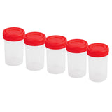 Maxbell 5x 60ml Plastic Graduated Measuring Specimen Cup Sterile Container with Lid