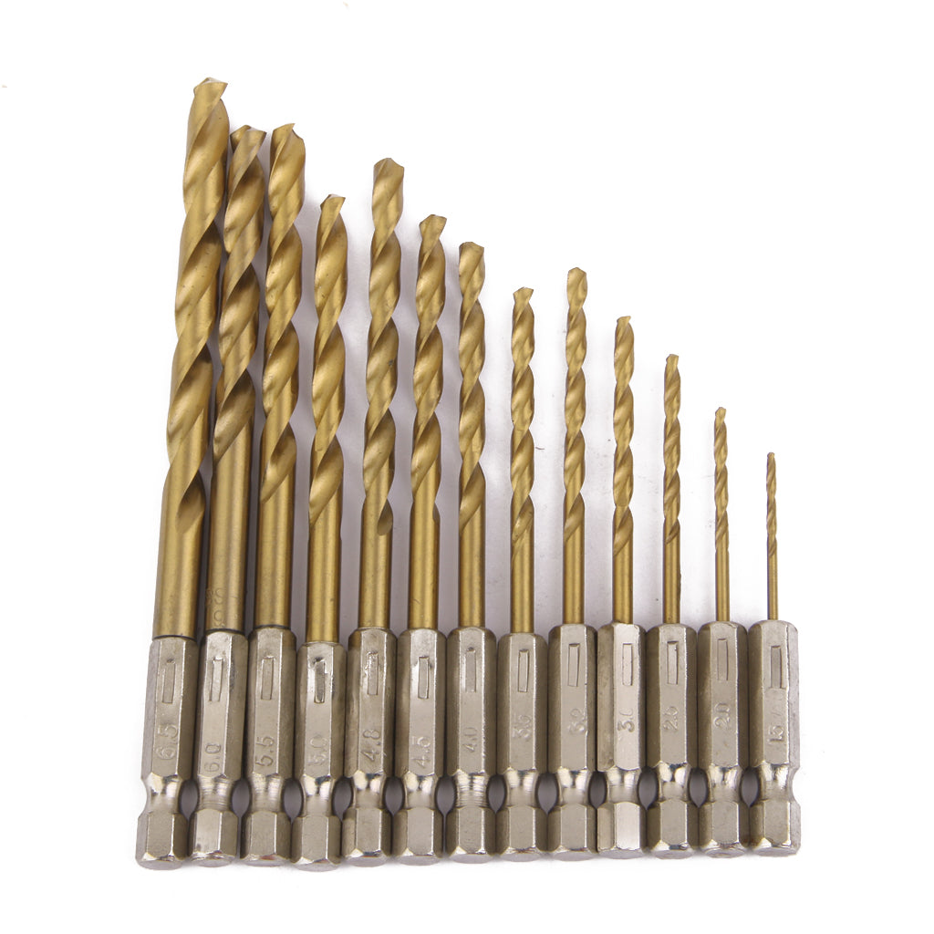 Maxbell 13pcs Hex Shank Quick change Cobalt Drill Bit Set Multi Bits