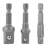 Maxbell 3Pcs Hex Drive Power Drill Socket Extension Bit Adaptor Set 1/4