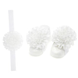 Maxbell 3Pcs Baby Infant Headband Foot Flower Elastic Hair Band Accessories White