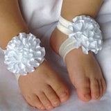 Maxbell 3Pcs Baby Infant Headband Foot Flower Elastic Hair Band Accessories White