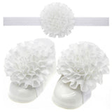 Maxbell 3Pcs Baby Infant Headband Foot Flower Elastic Hair Band Accessories White